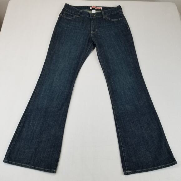 GAP Jeans Womens 10R Blue Curvy Flare Bootcut Stretch Denim Mid Rise 32x33 - Picture 1 of 10